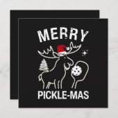 Pickleball Christmas Moose Pickle-mas Feestdagenkaart (Voorkant / Achterkant)