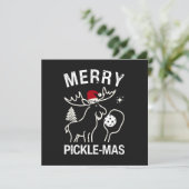 Pickleball Christmas Moose Pickle-mas Feestdagenkaart (Staand voorkant)
