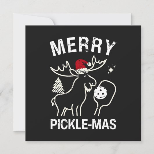 Pickleball Christmas Moose Pickle-mas Feestdagenkaart (Voorkant)