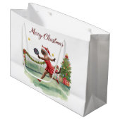 Pickleball Christmas Party Design Merry Christmas Groot Cadeauzakje (Voorkant Gekanteld)