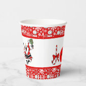 Pickleball Christmas Party Joy Santa Rood en Wit Papieren Bekers (Rechts)