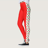 Pickleball Christmas Red and Green Pickleballs Leggings (Links)