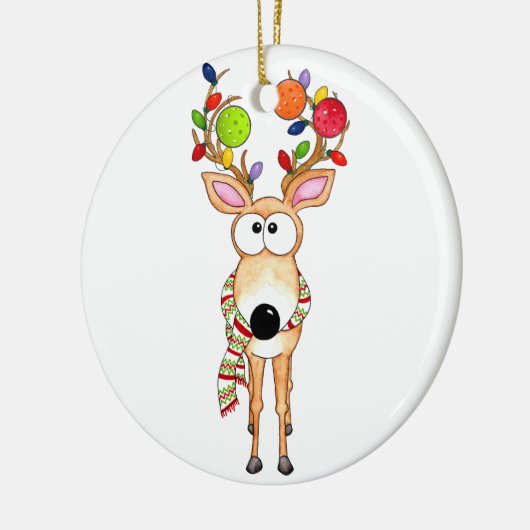 Pickleball Christmas Reindeer Keramisch Ornament (Links)