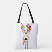 Pickleball Christmas Reindeer Tote Bag (Achterkant)