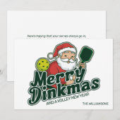 Pickleball Christmas Santa Merry Dinkmas Custom Feestdagenkaart (Voorkant / Achterkant)