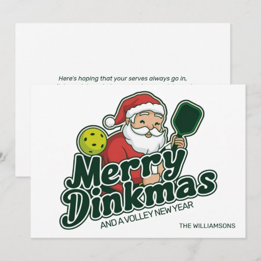 Pickleball Christmas Santa Merry Dinkmas Custom Feestdagenkaart (Voorkant / Achterkant)