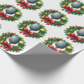 Pickleball Christmas themed Cadeaupapier (Hoek)