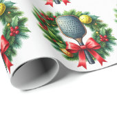 Pickleball Christmas themed Cadeaupapier (Rol Hoek)