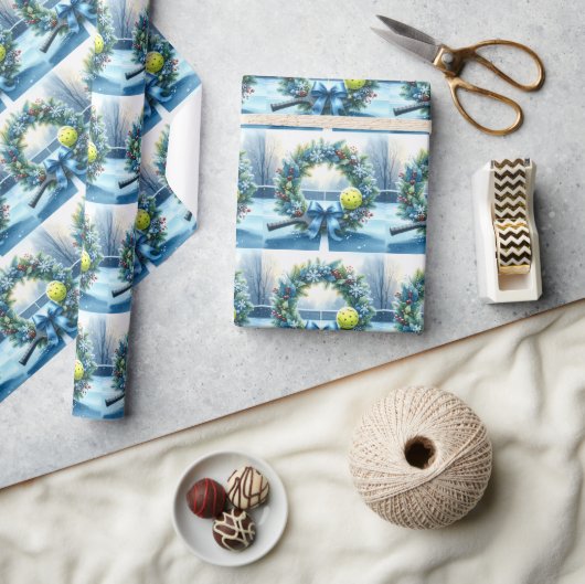 Pickleball Christmas themed Cadeaupapier (Crafts)