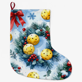 Pickleball Christmas themed Grote Kerstsok