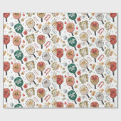 Pickleball Christmas themed with Paddle  Cadeaupapier (Vlak)