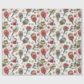 Pickleball Christmas themed with Paddle  Cadeaupapier (Vlak)