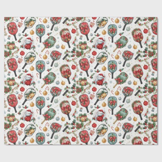 Pickleball Christmas themed with Paddle Cadeaupapier (Vlak)