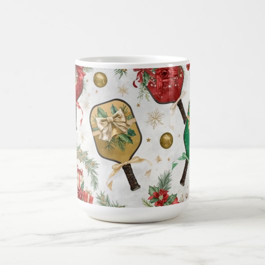 Pickleball Christmas themed with Paddle  Koffiemok (Center)