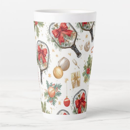 Pickleball Christmas themed with Paddle Latte Mok (Voorkant)