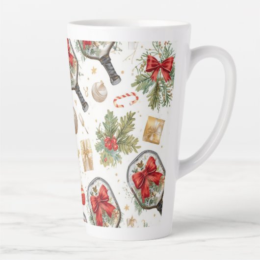 Pickleball Christmas themed with Paddle Latte Mok (Rechts)