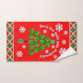 Pickleball Christmas Tree Deck the Halls Red Green Handdoek (Handdoek)