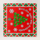 Pickleball Christmas Tree Deck the Halls Red Green Legpuzzel (Horizontaal)