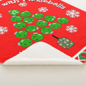Pickleball Christmas Tree Deck the Halls Red Green Sherpa Deken (3/4)