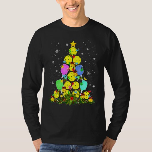 Pickleball Christmas Tree Santa Pickleball X Mas L T-shirt (Voorkant)