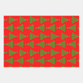 Pickleball Christmas Trees and Red Green Ornaments Inpakpapier Vel (Voorkant)