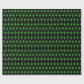 Pickleball Christmas Trees Green on Black Cadeaupapier (Vlak)