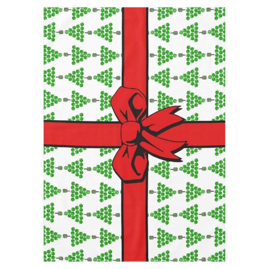 Pickleball Christmas Trees Tied Up with a Red Bow Tafelkleed (Voorkant)