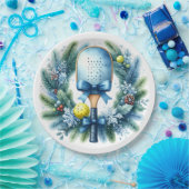 Pickleball Christmas Wreath  Papieren Bordje (Feest)