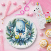 Pickleball Christmas Wreath  Papieren Bordje (Feest)