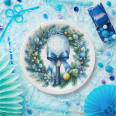 Pickleball Christmas Wreath  Papieren Bordje (Feest)