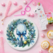 Pickleball Christmas Wreath  Papieren Bordje (Feest)