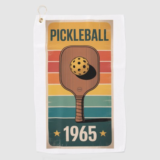 Pickleball Classic 1965 Paddle Poster voor fans Golfhanddoek (Voorkant)