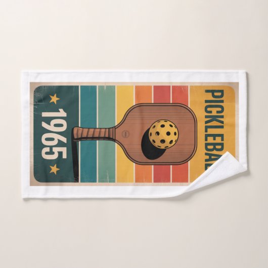 Pickleball Classic 1965 Paddle Poster voor fans Handdoek (Handdoek)