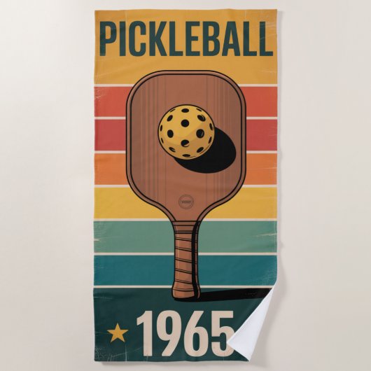 Pickleball Classic 1965 Paddle Poster voor fans Strandlaken (Voorkant)