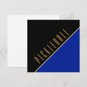 PICKLEBALL Classy Royal Blue Zwart Kleurenblok Notitiekaartje (Voorkant / Achterkant)