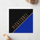 PICKLEBALL Classy Royal Blue Zwart Kleurenblok Notitiekaartje (Voorkant / Achterkant in situ)