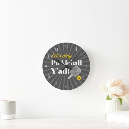 Pickleball Clock Let's Play Funny Gift for Player Ronde Klok (Huis)