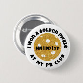 Pickleball Club Golden Pickle Glitter Personalized Ronde Button 5,7 Cm (Voorkant /achterkant)