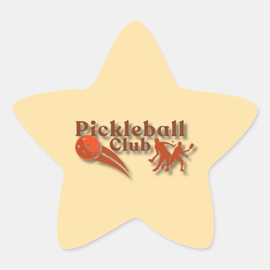 Pickleball Club Logo - Aangepaste uitrusting en ge Ster Sticker (Voorkant)