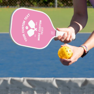 Pickleball Club Logo Speler Naam Gepersonaliseerd Paddle