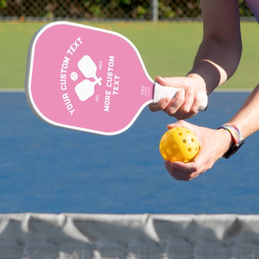 Pickleball Club Logo Speler Naam Gepersonaliseerd  Paddle (Insitu)