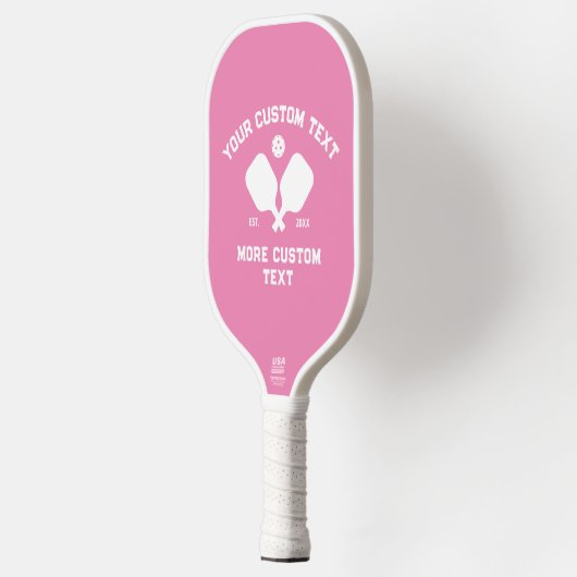Pickleball Club Logo Speler Naam Gepersonaliseerd  Paddle (Links)