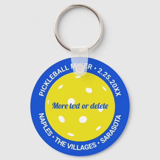 Pickleball Club Mixer Tournament Game Custom Medal Sleutelhanger (Voorkant)