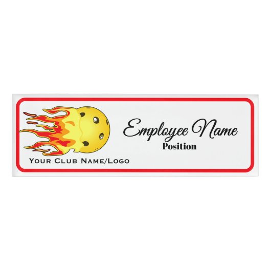 Pickleball Club Personalized Logo Employee  Naambadge (Voorkant)