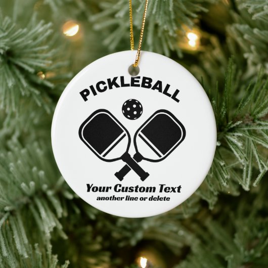 Pickleball Club Pickleball Paddle & Ball Custom Keramisch Ornament (Boom)