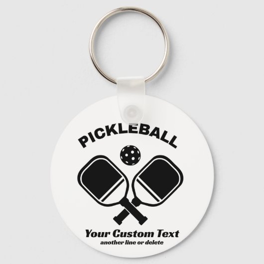 Pickleball Club Pickleball Paddle & Ball Custom Sleutelhanger (Voorkant)