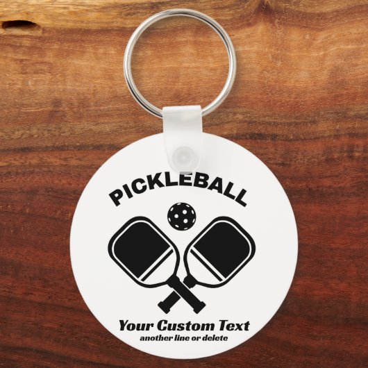 Pickleball Club Pickleball Paddle & Ball Custom Sleutelhanger (Achterkant)