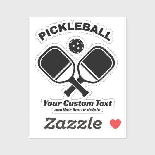 Pickleball Club Pickleball Paddle & Ball Custom Sticker (Vel)