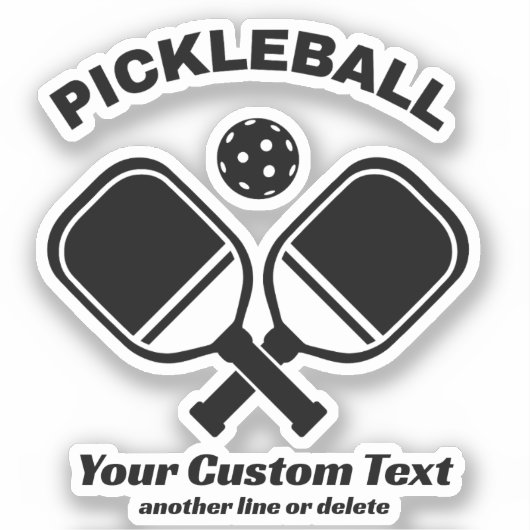 Pickleball Club Pickleball Paddle & Ball Custom Sticker (Voorkant)