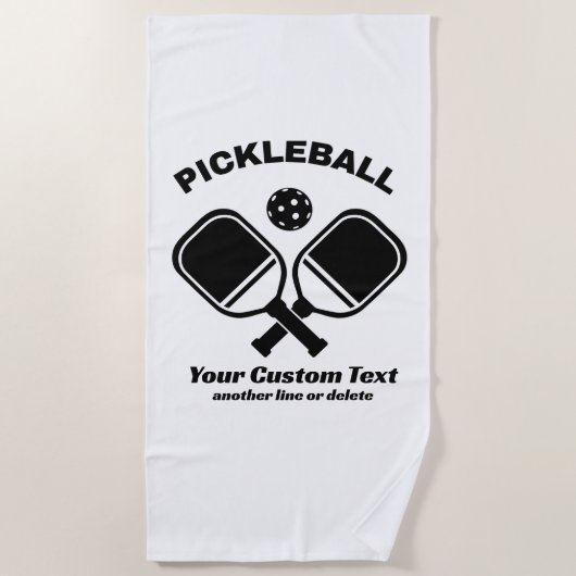 Pickleball Club Pickleball Paddle & Ball Custom Strandlaken (Voorkant)